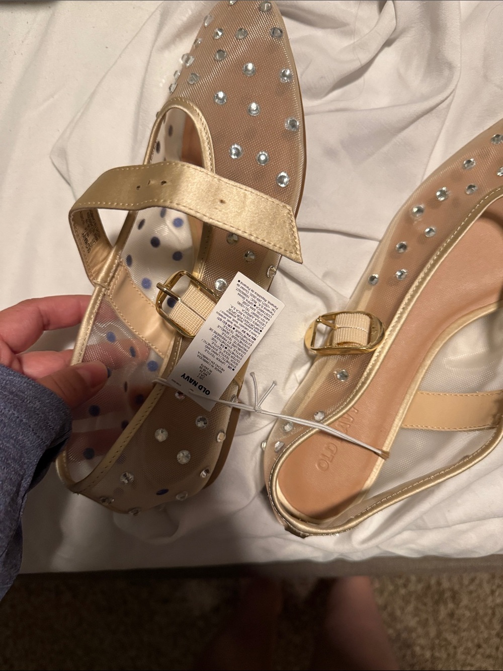 Old Navy Nude Beaded Mary Jane Flats - Picture 5 of 7